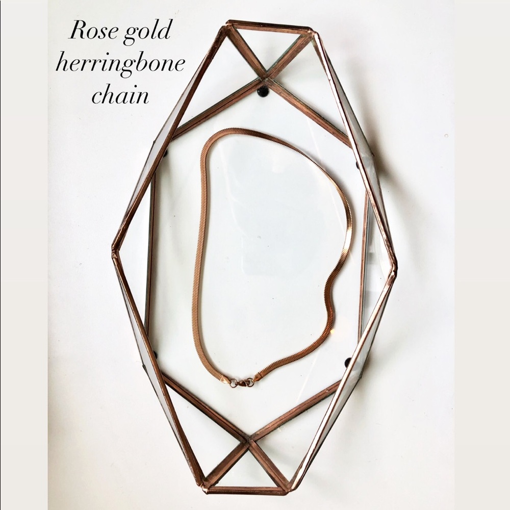 Beautiful rose gold herringbone necklace